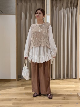 「アイテム（チュニック、ホワイト系）」を使った、emiclip1921さん（レディース・160cm）の秋コーディネート