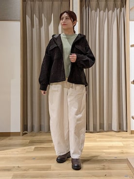 「アイテム（ヘアアクセサリー、ブラウン系）」を使った、emiclip1921さん（レディース・160cm）の秋コーディネート