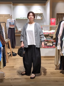「studio CLIP（スタディオクリップ）のデザインチェーンネックレス（ネックレス、その他）」を使った、emiclip1921さん（レディース・160cm）の夏コーディネート