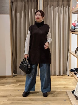 「アイテム（ショルダーバッグ）」を使った、emiclip1921さん（レディース・160cm・30代）の冬コーディネート