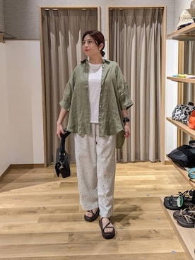 「studio CLIP（スタディオクリップ）のデザインチェーンネックレス（ネックレス、その他）」を使った、emiclip1921さん（レディース・160cm）の夏コーディネート