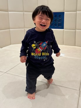 「アイテム（チノパンツ）」を使った、M&Oさん（キッズ・80cm）の秋コーディネート
