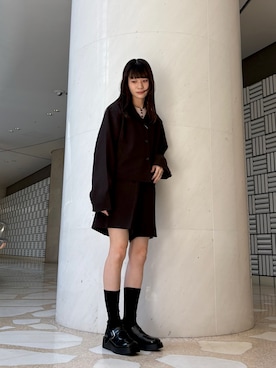 「アイテム（その他アウター、ブラウン系）」を使った、mahiru245687さん（レディース・155cm）の秋コーディネート