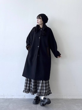 「アイテム（ステンカラーコート）」を使った、moemistyleさん（レディース・170cm・20代）の秋コーディネート