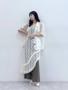 「アイテム（スラックス）」を使った、moemistyleさん（レディース・170cm）の夏コーディネート