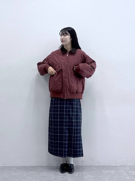 「アイテム（ダウンジャケット/コート）」を使った、moemistyleさん（レディース・170cm）の秋コーディネート