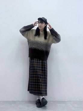 「アイテム（キャスケット）」を使った、moemistyleさん（レディース・170cm）の秋コーディネート