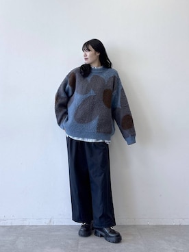 「アイテム（チノパンツ、ブルー系）」を使った、moemistyleさん（レディース・170cm）の秋コーディネート