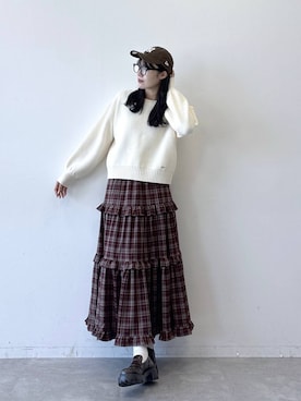 「アイテム（メガネ、グレー系）」を使った、moemistyleさん（レディース・170cm）の秋コーディネート