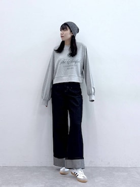 「アイテム（ニットキャップ/ビーニー）」を使った、moemistyleさん（レディース・170cm）の秋コーディネート