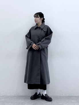 「アイテム（ステンカラーコート）」を使った、moemistyleさん（レディース・170cm・20代）の秋コーディネート