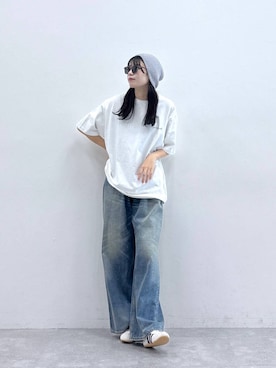 「アイテム（ニットキャップ/ビーニー）」を使った、moemistyleさん（レディース・170cm）の秋コーディネート