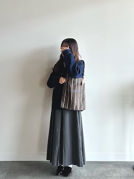 「アイテム（カバーオール）」を使った、はなさん（レディース・156cm）の秋コーディネート