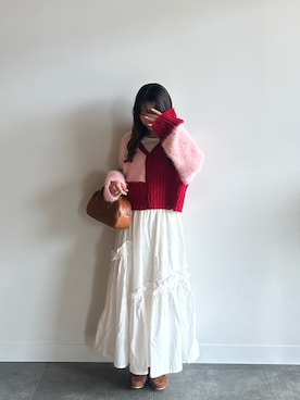 「KBF（ケイビーエフ）のシアーベロアシャーリングスリーブトップス（Tシャツ/カットソー）」を使った、はなさん（レディース・156cm）の秋コーディネート