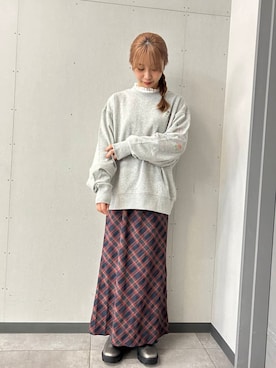 「URBAN RESEARCH DOORS（アーバンリサーチドアーズ）のピンタックフリルスタンドカラーブラウス（シャツ/ブラウス）」を使った、はなさん（レディース・156cm）の秋コーディネート