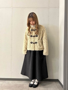 「アイテム（バレエシューズ）」を使った、はなさん（レディース・156cm）の冬コーディネート