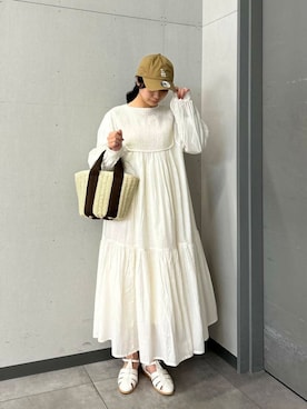 「やや暑い」｜「アイテム（ワンピース/ドレス）」を使った、はなさん（レディース・156cm）の春コーディネート