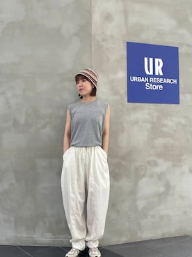 「アイテム（ニットキャップ/ビーニー、レッド系）」を使った、ayane01100212さん（レディース・158cm）の夏コーディネート