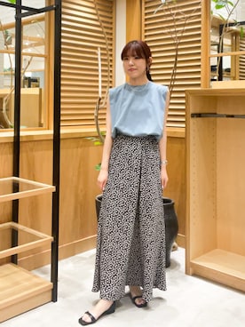 「URBAN RESEARCH（アーバンリサーチ）のフラワープリントバイアススカート（スカート、ホワイト系）」を使った、ayane01100212さん（レディース・158cm）の夏コーディネート