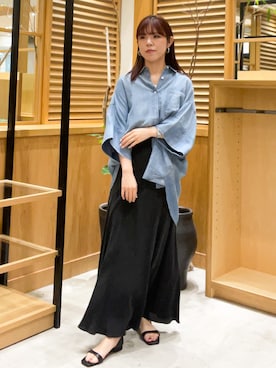 「URBAN RESEARCH（アーバンリサーチ）のキュプラバイアススカート（スカート）」を使った、ayane01100212さん（レディース・158cm）の夏コーディネート