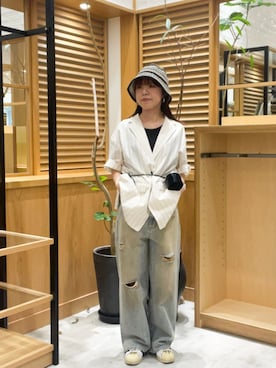 「KBF（ケイビーエフ）のアイテム（ジャケット/アウター）」を使った、ayane01100212さん（レディース・158cm）の夏コーディネート
