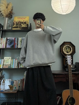「アイテム（スウェット）」を使った、ハルさん（メンズ・179cm）の秋コーディネート