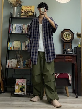 「アイテム（カーゴパンツ）」を使った、ハルさん（メンズ・179cm）の夏コーディネート