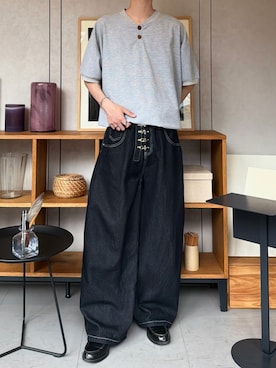 「YOLO（ヨーロ）のアイテム」を使った、ハルさん（メンズ・179cm）の春コーディネート