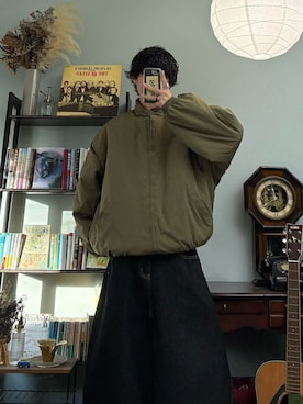 「アイテム（ミリタリージャケット）」を使った、ハルさん（メンズ・179cm）の冬コーディネート