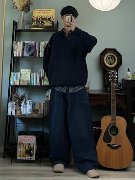 「ニットコーデ」｜ハルさん（メンズ・179cm）の秋コーディネート