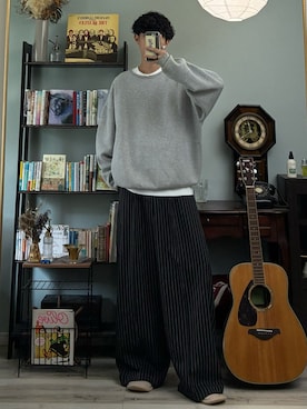 「アイテム（スウェット）」を使った、ハルさん（メンズ・179cm）の秋コーディネート
