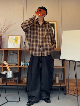 「アイテム（帽子）」を使った、ハルさん（メンズ・179cm）の秋コーディネート