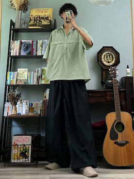 「ナイロンパンツ」｜ハルさん（メンズ・179cm）の夏コーディネート