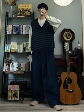 「アイテム（スウェット）」を使った、ハルさん（メンズ・179cm）の秋コーディネート