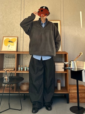 「アイテム（キャップ）」を使った、ハルさん（メンズ・179cm）の冬コーディネート