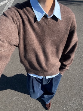 「アイテム（モカシン/デッキシューズ）」を使った、ハルさん（メンズ・179cm）の秋コーディネート