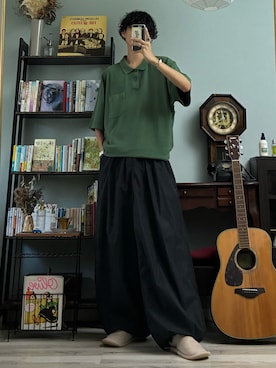 「アイテム（ポロシャツ）」を使った、ハルさん（メンズ・179cm）の夏コーディネート