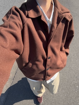 「アイテム（モカシン/デッキシューズ）」を使った、ハルさん（メンズ・179cm）の冬コーディネート