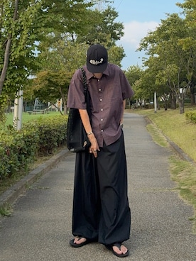「アイテム（サンダル）」を使った、ハルさん（メンズ・179cm）の夏コーディネート