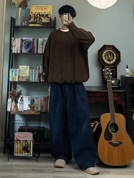 「アイテム（ニット/セーター）」を使った、ハルさん（メンズ・179cm）の秋コーディネート