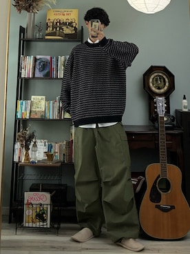 「アイテム（カーゴパンツ）」を使った、ハルさん（メンズ・179cm）の秋コーディネート