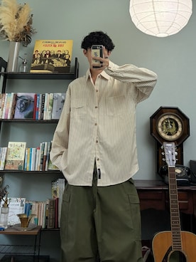 「アイテム（カーゴパンツ）」を使った、ハルさん（メンズ・179cm）の秋コーディネート