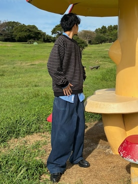 「アイテム（ローファー）」を使った、ハルさん（メンズ・179cm）の秋コーディネート