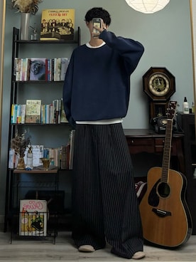 「アイテム（スウェット）」を使った、ハルさん（メンズ・179cm）の秋コーディネート