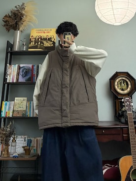 「アイテム（ダウンベスト）」を使った、ハルさん（メンズ・179cm）の秋コーディネート