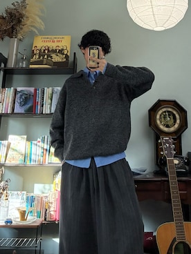 「アイテム（ニット/セーター）」を使った、ハルさん（メンズ・179cm）の秋コーディネート