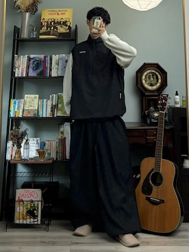 「ナイロンパンツ」｜ハルさん（メンズ・179cm）の秋コーディネート