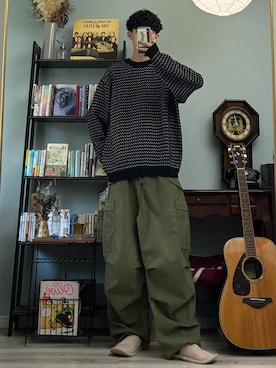 「アイテム（ニット/セーター）」を使った、ハルさん（メンズ・179cm）の夏コーディネート