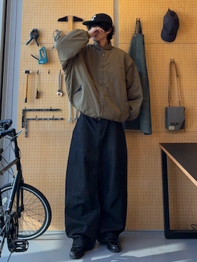 「アイテム（ナイロンジャケット）」を使った、ハルさん（メンズ・179cm）の冬コーディネート