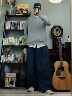 「アイテム（スウェット）」を使った、ハルさん（メンズ・179cm）の秋コーディネート
